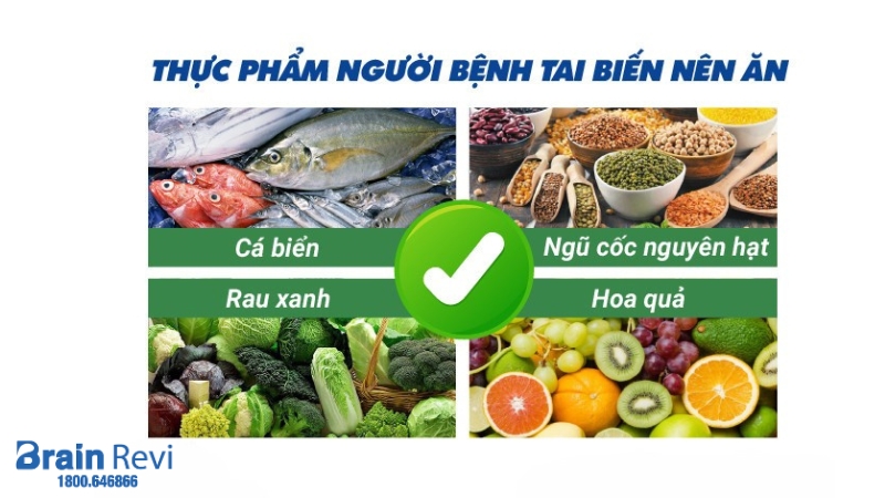Chế độ dinh dưỡng cho bệnh nhân sau tai biến mạch máu não cần đảm bảo đầy đủ 4 nhóm dưỡng chất