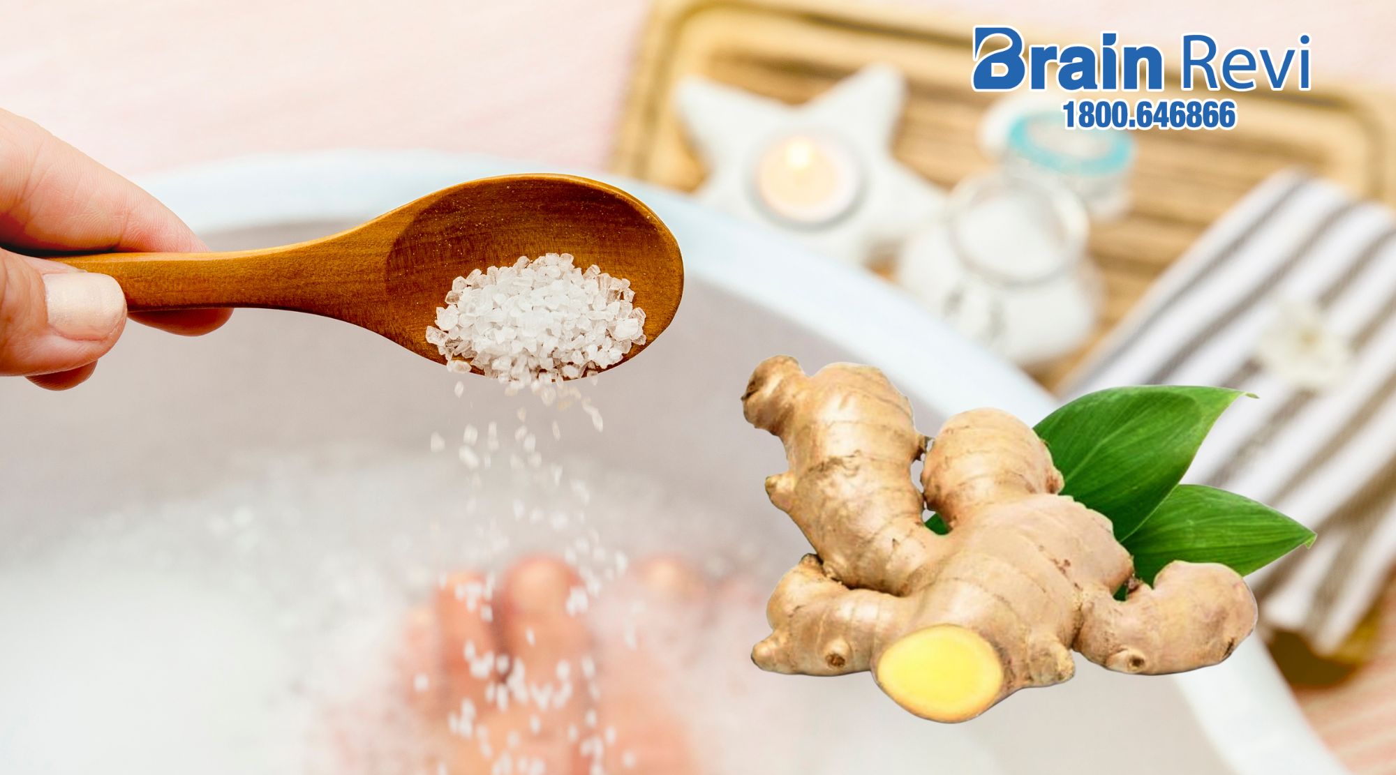 Ngâm chân nước gừng nóng và muối